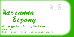 marianna bizony business card